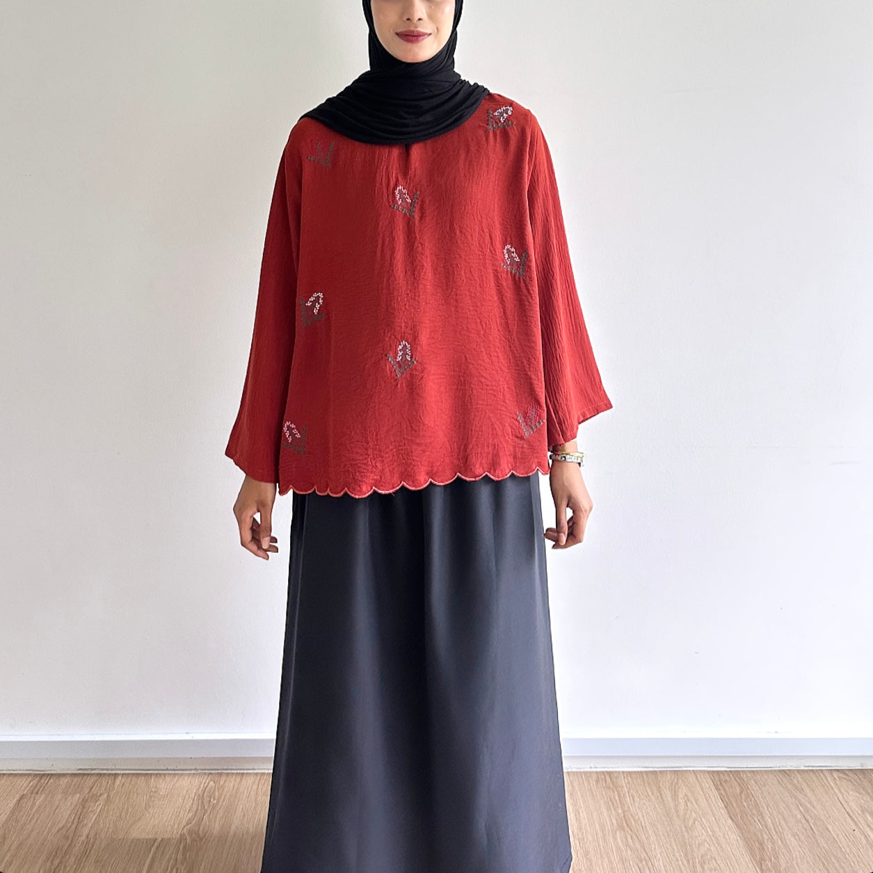 Alene floral embroidered blouse
