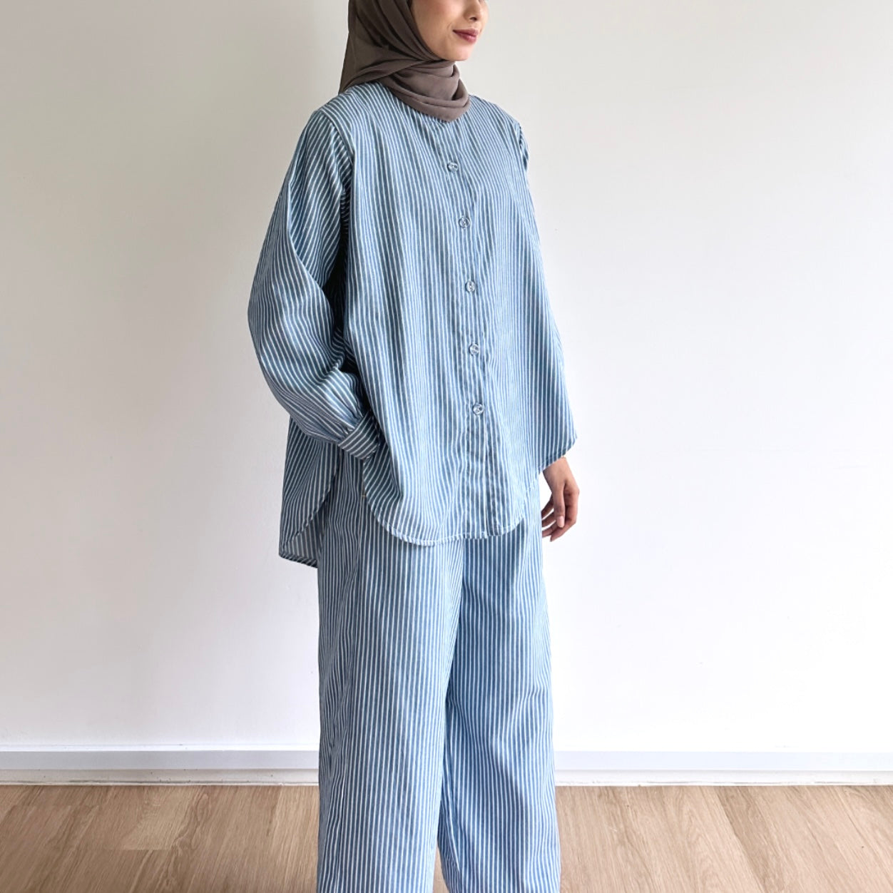 Quinn striped linen pants set