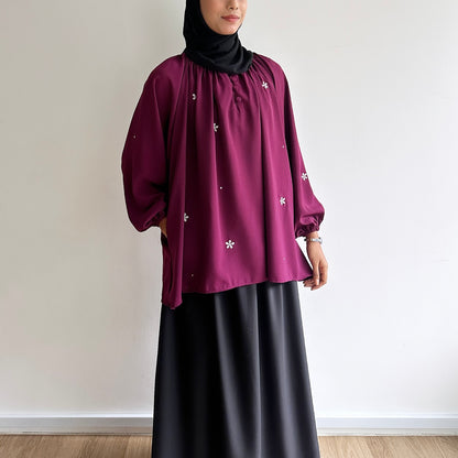 Mel floral embroidery blouse