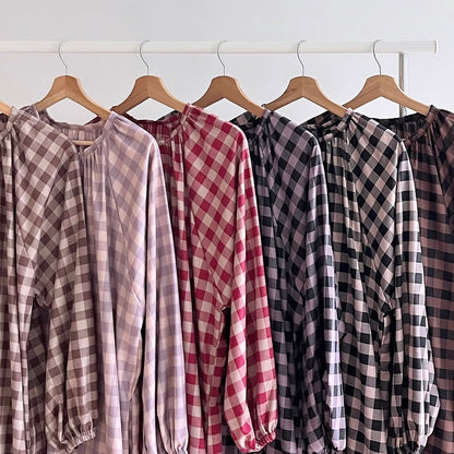 Inaya gingham maxi dress